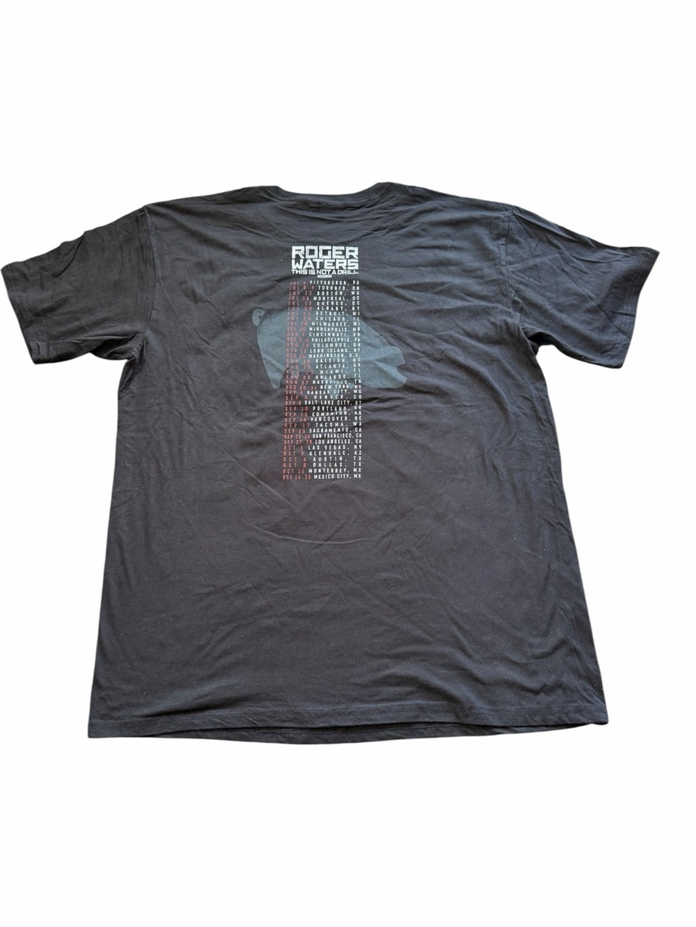 Roger Waters Black This Is Not A Drill Graphic Concert T Shirt 2X NEW Oversized - Picture 3 of 10